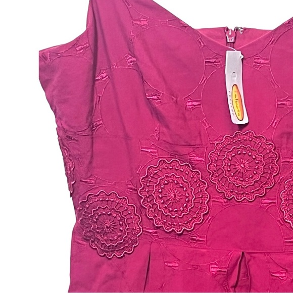 New with Tag Talbots Red Embroidered Sleeveless Mini Dress Size 6P - Picture 4 of 15